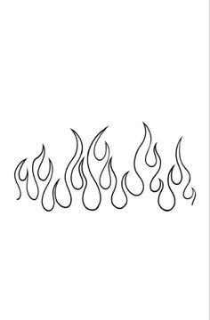 a line drawing of flames on a white background