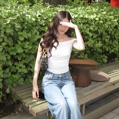 Slim Fit Top Outfit, Fit Top Outfit, Ulzzang Fashion Summer, Downtown Outfits, Everyday Fashion Outfits, Casual Day Outfits, Paris Outfits, Top Outfit