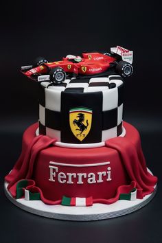 F1 Ferrari Cake Inspirations: Perfect Gift for Him Ferrari Birthday Theme, Pastel Formula 1, Ferrari Birthday Party Ideas, Bolo Formula 1