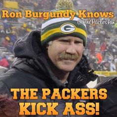 Ron Burgundy knows! Green Bay Packers Wallpaper, Green Bay Packers Clothing, Green Packers, Packers Baby, Go Packers, Green Bay Packers Fans, Ron Burgundy, Green Bay Wisconsin, Green Bay Packers Football