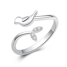 PRICES MAY VARY. This is a friendship ring，Peace pigeon ring symbolizes love and freedom, Dove as a symbol of peace, love and equality. Carved with sterling silver, the bird’s stumbling posture, zircon dotted with leaves, The little bird is a touching moment to witness love, and the birds are the guardians and incarnations of love. Give it to someone special, Express your love, friendship lasts forever Fashion design: This dainty best friend bird ring symbolizes eternity, joy, peace, wisdom and Animal Rings Jewelry, Peace Ring, Peace Bird, Bird Rings, Silver Ring Designs, Peace Dove, Friendship Rings, Olive Leaf, The Guardians