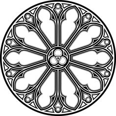 a circular design in black and white with an intricate pattern on the inside of it