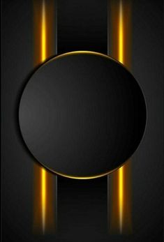 an abstract black background with gold stripes and a round frame in the center, on top of it