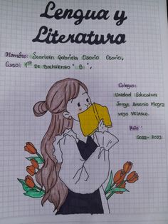 a drawing of a girl drinking from a yellow cup