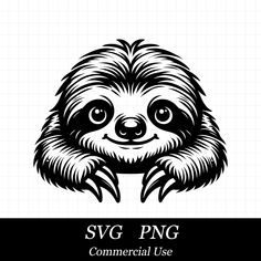 a black and white drawing of a slotty face with the words svg png commercial use