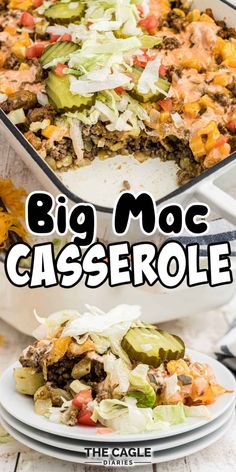 the casserole is loaded with meat, vegetables and cheese for a tasty meal