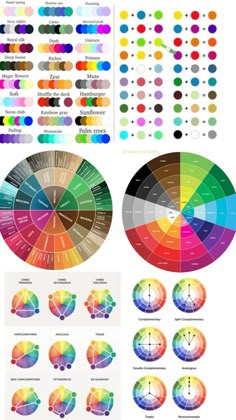 the color wheel is shown with different colors and shapes, including one that has been changed to