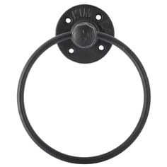 an old fashioned black toilet ring on a white background