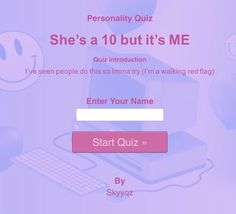 a website page with an image of a laptop and keyboard on it, which says she's a 10 but it's me