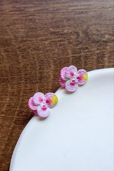 FREE SHIPPING ON $35.00 These beautiful Micro Crochet earrings are handmade. It takes lots of time to crochet. I hope you can enjoy it. It is a perfect gift for friend, Wedding, Anniversary, Valentine's day and Mothers day, etc. Package time: 1-2 business days  Deliver time：I located Southern California. If you are in the United States, The package usually take 3-5 business days to receive it. Shipping: USPS and UPS depending on the location.  Finished items : Everything I sell are finished items crocheted by hand. Material: 14K gold, micro yarn If you have any problem, feel free to contact me. 100% handmade with Love Cute Handmade Yellow Flower Earrings, Handmade Dainty Pink Flower Earrings, Dainty Handmade Pink Flower Earrings, Cute Handmade Gold Flower Earrings, Handmade Dainty Flower Earrings, Cute Handmade Flower-shaped Earrings, Handmade Cute Multicolor Flower Earrings, Cute Handmade Flower Earrings As Gift, Cute Small Handmade Earrings