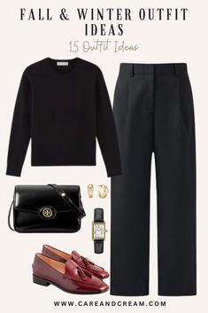 Fall Aesthetic Outfit Black Women, Dark Aesthetic Outfits Casual, Sweater Blazer Outfits For Women, Fall Casual Outfits Women Weekend Style, Casual Weekend Outfits For Women, London Style Women, Cashmere Sweater Outfit, Revamp Wardrobe, Winter Fashion Inspiration