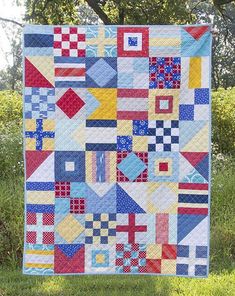 Nautical Flag Quilts, Nautical Baby Quilt, Boat Quilt, Ocean Quilt, Nautical Quilt, Nautical Flag, Beach Quilt, Sea Quilt, Sewing Quilts