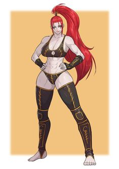 Buff Girl Drawing, Jacket On Waist, Buff Female Character Design, Buff Lady, Tomboy Art, Female Character Concept, Arte Fantasy