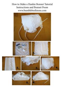 instructions to make a bonnet with lace