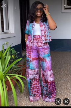 Ankara Tops With Pant Trousers, Adire Pant And Top, Ankara Tops For Trousers, Two Piece Trouser And Shirt, Two Piece Ankara Outfit, Ankara 2piece Outfits, Trouser And Top Ankara Styles, African Two Piece Outfit, Top And Trousers Outfit Ankara