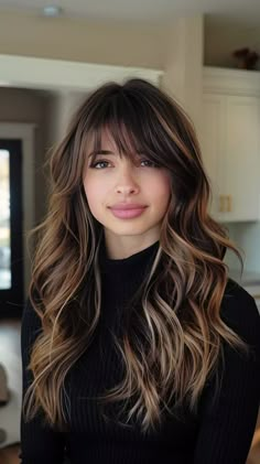 25 Heavy Highlights On Dark Hair Hairstyles That Will Make You Feel Like a Bombshell Heavy Highlights On Dark Hair, Highlight Styles, Dark Hair Hairstyles, Fawcett Hair, Brown Hair Dark Skin, Hair With Color, Long Layered Bob Hairstyles, Heavy Highlights, Highlights On Dark Hair