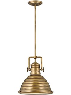 an antique brass finish pendant light fixture