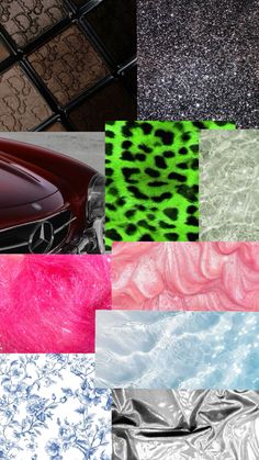 many different colors and patterns of shiny material