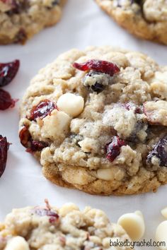 cranberry white chocolate chip cookies with dried cherries