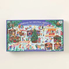 a christmas puzzle is shown on a white surface with the words through the christmas market