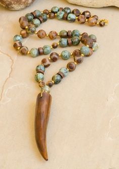 Zane - African Turquoise Tibetan Agate Necklace African Inspired Jewelry, Beaded Necklace Diy, Handmade Beaded Necklaces, African Turquoise, Agate Necklace, How To Make Necklaces, Inspired Jewelry, African Inspired, Precious Jewelry