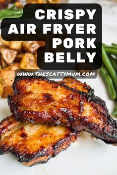 Crispy and juicy, these Air Fryer Pork Belly Strips are a mouthwatering treat that will leave your taste buds begging for more! Ready in just 25 minutes, these delicious slices make an easy weeknight dinner & are also gluten and dairy free. How To Cook Sliced Pork Belly, Easy Pork Belly Recipes Air Fryer, Side Pork How To Cook, Fried Pork Belly Air Fryer, Pork Belly In The Air Fryer, Air Fried Pork Belly Recipes, Pork Belly Strips Air Fryer, Liempo Recipe Pork Belly Air Fryer, Belly Pork Air Fryer