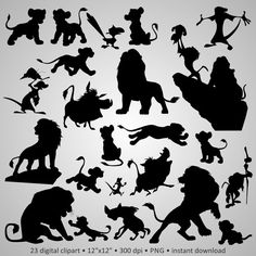 the silhouettes of various animals are shown