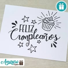 a card with the words feliz cumpleanos written on it