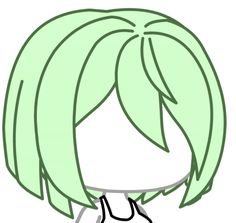 a drawing of a girl with green hair