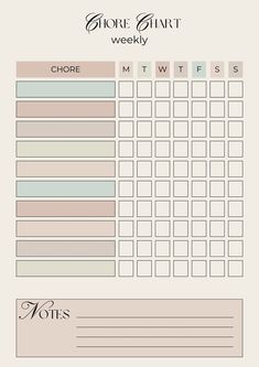 the printable chore chart is shown