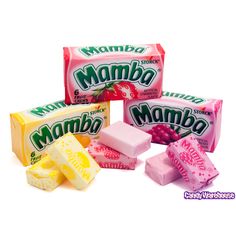 four different flavors of mambo candy