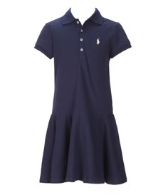 From Polo Ralph Lauren&#x2C; this dress features:Ribbed polo collar with four-button placketShort sleeves with ribbed armbandsSignature embroidered pony at the left chestDrop-waist silhouetteCircular-cut skirtCotton/ElastaneMachine wash; line dryImported. Polo Wear, Polo Outfit, Kids Uniforms, Polo Women, Polo Shirt Dress, Polo Ralph Lauren Women, Ralph Lauren Kids, Ralph Lauren Women, Ralph Lauren Collection