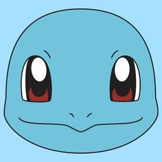 an image of a blue pokemon face with big eyes and two large red eyes on it