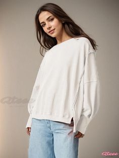 Qteee - Round Neck Sports Base Layer Sweater Knitted Long Sleeve Top Outerwear Shirt Collar Types, Layer Sweater, Knitted Long Sleeve, Layered Sweater, Round Neck Sweater, Long Sleeve Outerwear, Long Sleeve Plaid Shirt, Round Neck Sweaters, Tank Top Camisole