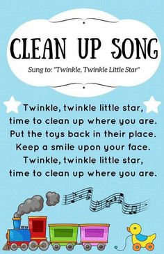 the poem clean up song is written in front of a blue background with an image of a