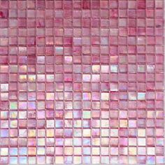 pink glass mosaic tile with small squares