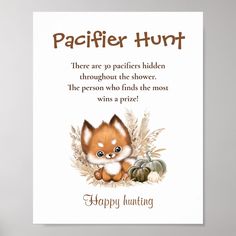 a greeting card with an image of a baby fox