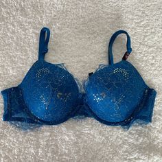 Feel Sexier Than Ever With The Plush Push-Up Padding And Disappearing Infinity Edges Of This Staple Bra, Finished With Allover Floral Lace Cups With Gold Shimmer And Mesh Wing. Lift & Lining Push-Up Padding Adds 1 Cup Size Underwire Straps & Hooks Fully Adjustable Straps Back Hook-And-Eye Closure Clasps For Crossback Brand New Victoria's Secret Blue Partially Lined Bra, Partially Lined Blue Victoria's Secret Bra, Blue Partially Lined Victoria's Secret Bra, Victoria's Secret Stretch Blue Bra, Blue Seamless Push-up Bra, Blue Padded Cup Bra By Victoria's Secret, Victoria's Secret Blue Bra With Padded Cups, Victoria's Secret Padded Blue Bra, Blue Push-up Bra With Removable Pads