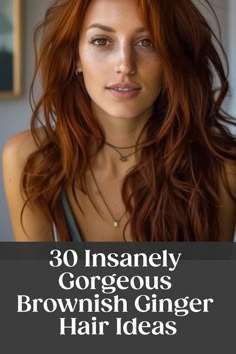 Redheaded woman with a subtle smile, freckles, and striking ginger hair looking into the camera. Red Hair Colors For Brunettes, Autumn Reeser Hair, Brown Copper Hair With Highlights, Hair Styles 2025 Women, Brunette With Auburn Highlights, Auburn Hair Highlights, Brown Ginger Hair Color, Ginger Highlights In Brown Hair, Hair Color Ideas Auburn