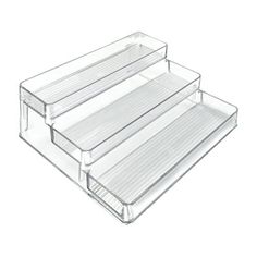 three tiered clear acrylic tray with dividers