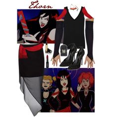 Halloween: Scooby Doo - Hex Girls by laurencd on Polyvore featuring Reiss, Forever New, Casadei and Gucci Thorn Scooby Doo Costume, Hex Girls Cosplay, Thorn Costume, Thorn Scooby Doo, Scooby Doo Hex Girls Aesthetic, Halloween Scooby Doo, Goth Daphne Scooby Doo, Scooby Doo Cosplay, Scooby Doo Hex Girls Art