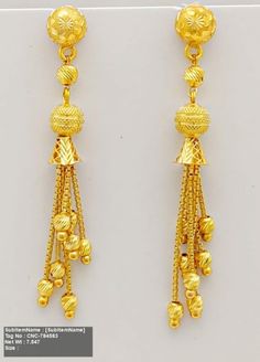 KUBER JEWELLERS P4 Gold Bridal Necklace, New Gold Jewellery Designs, Gold Bridal Earrings, Mala Necklace, Hanging Earrings, Bath Design, Gold Jewellery Design, Jewellery Designs