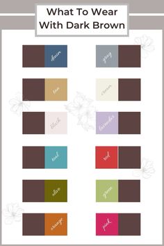 Color To Match Brown, Complementary Color For Brown, Color That Compliments Brown, Dark Brown Color Matching, Coffee Colour Outfit Women, Light Brown Shirt Outfit Aesthetic, Clothes Ideas For Winter, Color Matches Clothes, Brown Dress Color Combinations