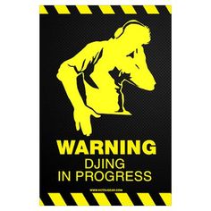 a warning sign with a dog on it's back and the words, warning during in progress