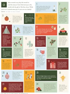 an info sheet with different things to do in the holiday season, including gifts and decorations