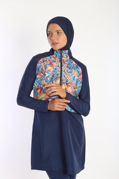 Islamic swimsuits, also known as modest swimsuits or modest swimsuits, appeal to women who prefer more coverage while swimming or enjoying the beach. These swimsuits usually have the following features: Full Coverage: Islamic swimsuits, which provide hijab in accordance with Islamic principles, are designed to cover the entire body, including arms and legs. Headscarf Integration: They usually come with a headscarf or headscarf attached, which ensures that the hair and neck are covered. Comfortab Multicolor Beachwear Rash Guard For Beach, Long Sleeve Tankini For Swimming Beachwear, Long Sleeve Tankini For Swimming, Long Sleeve Beachwear Tankini For Swimming, Multicolor Beachwear Rash Guard For Swimming, Multicolor Beachwear Rash Guard For Pool, Multicolor Uv Protection Rash Guard For Beachwear, Blue Rash Guard With Uv Protection For Pool, Fitted Multicolor Rash Guard For Swimming