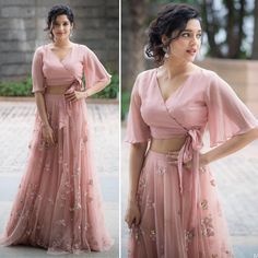 😍😍😍 #Repost @neeraja.kona ・・・ Pretty! @ritika_offl in @taavareclothing & @sangeetaboochra for a TV show @soundzz89 @manogna_gollapudi… Beautiful Lehenga, Blouse Neck Designs