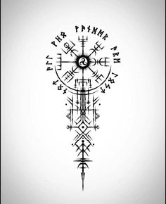 a black and white drawing of a compass