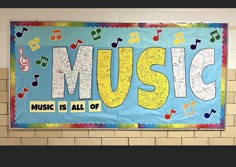 a bulletin board with music written on it