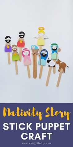 the nativity story stick puppet craft is an easy and fun activity for kids to make